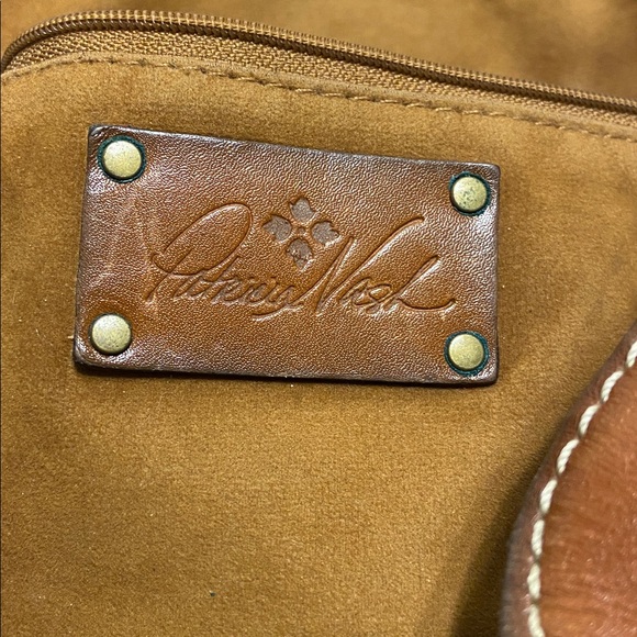 Patricia Nash Tan Brown Leather Large Back Pack With Pocket Drawstring - Picture 8 of 16